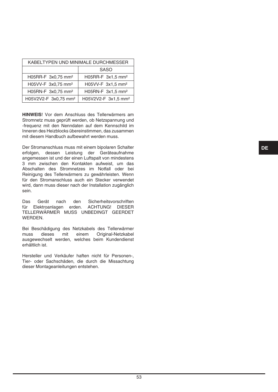 Fulgor Milano LWD 12 User Manual | Page 53 / 84