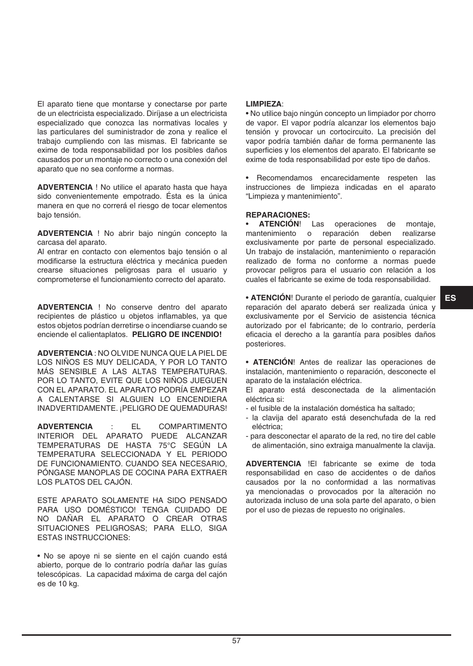 Fulgor Milano LWD 12 User Manual | Page 57 / 84