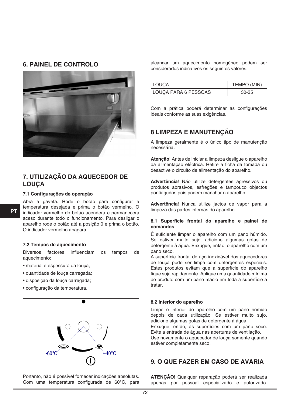 Fulgor Milano LWD 12 User Manual | Page 72 / 84