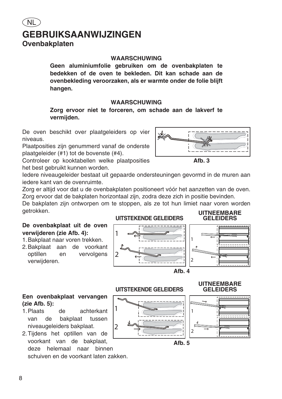 Gebruiksaanwijzingen, Ovenbakplaten | Fulgor Milano SPO 6213 User Manual | Page 238 / 270