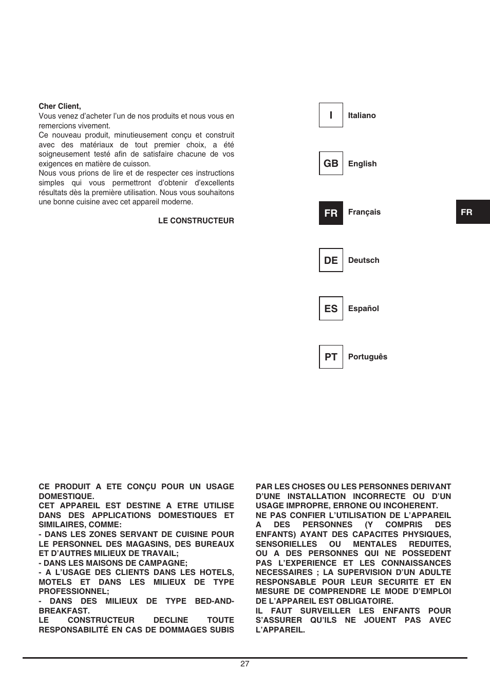Fulgor Milano LD 12 User Manual | Page 27 / 76