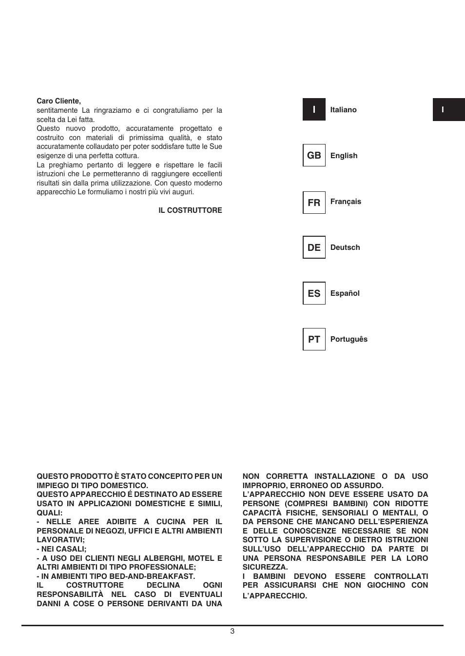 Fulgor Milano LD 12 User Manual | Page 3 / 76