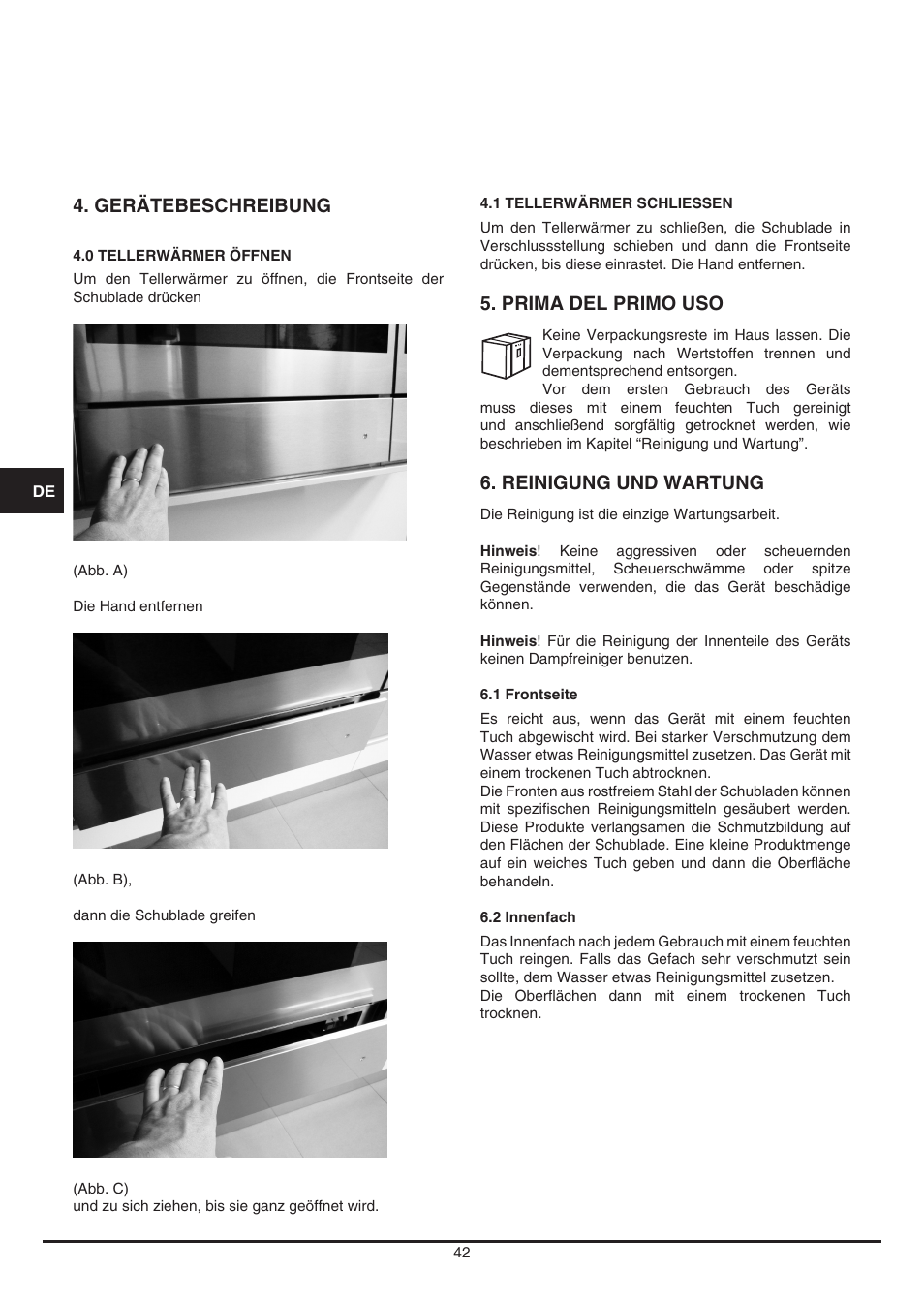 Fulgor Milano LD 12 User Manual | Page 42 / 76