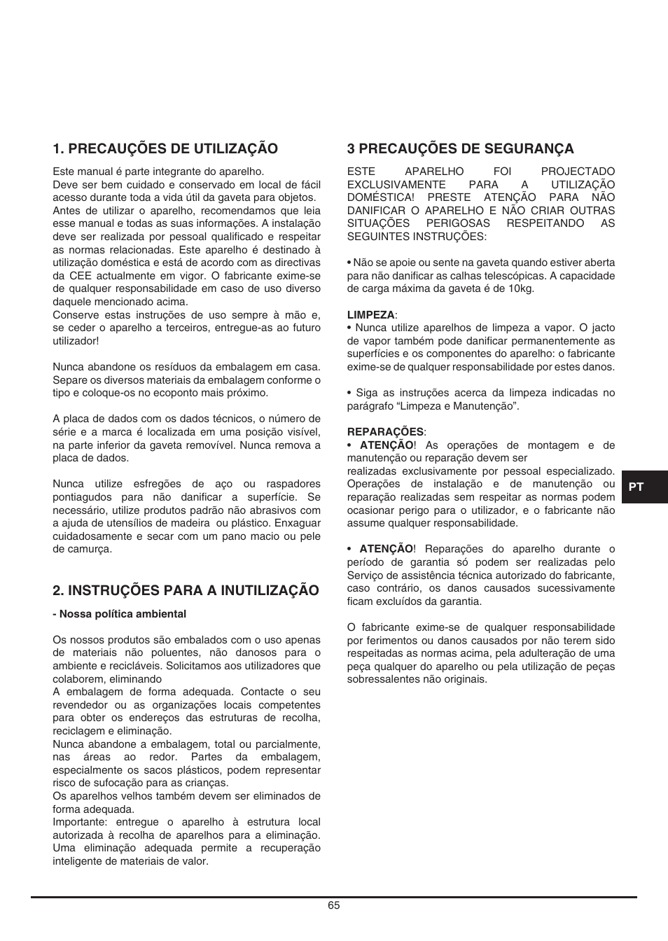Fulgor Milano LD 12 User Manual | Page 65 / 76