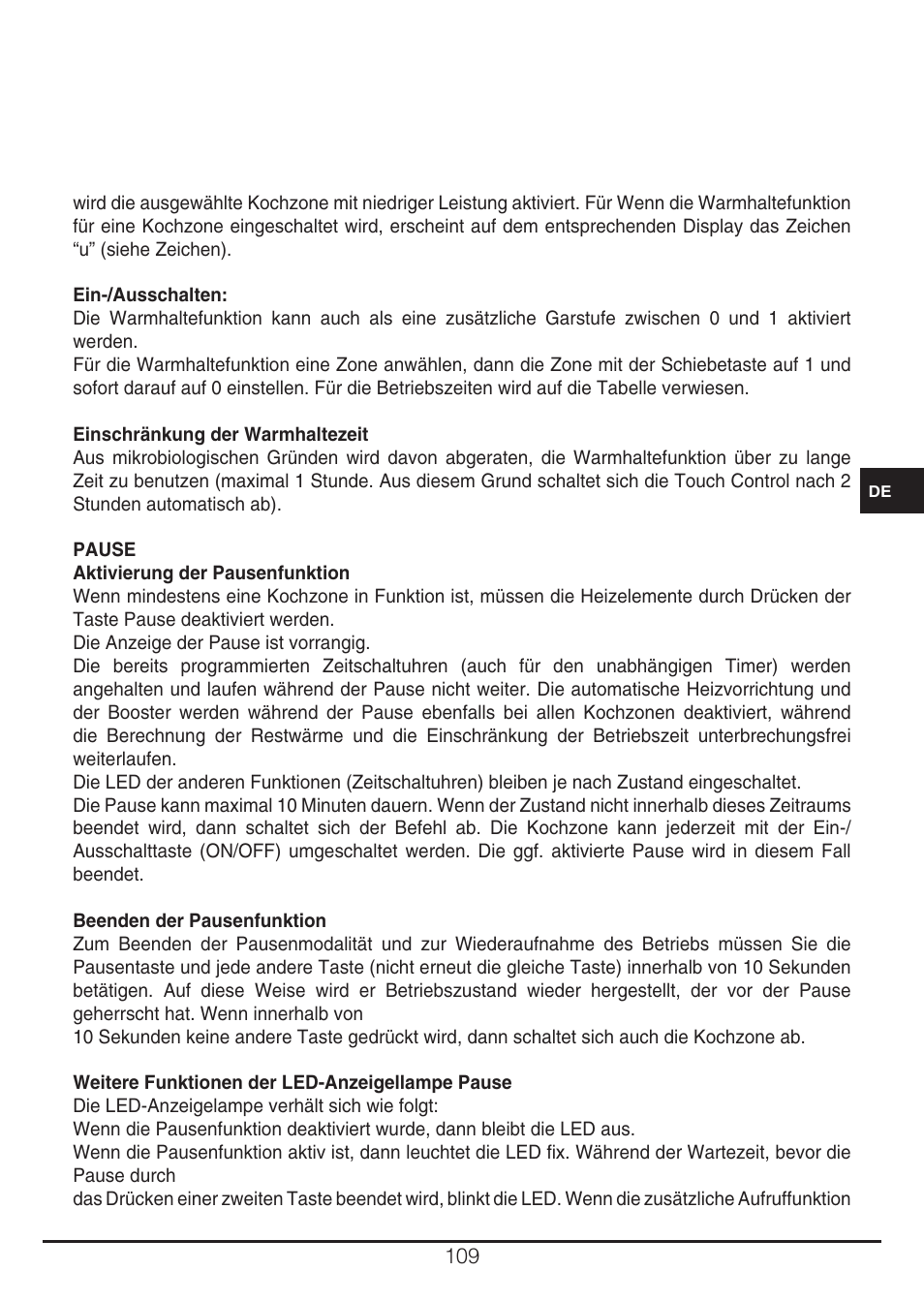 Fulgor Milano CH 905 ID TS G DWK User Manual | Page 109 / 184