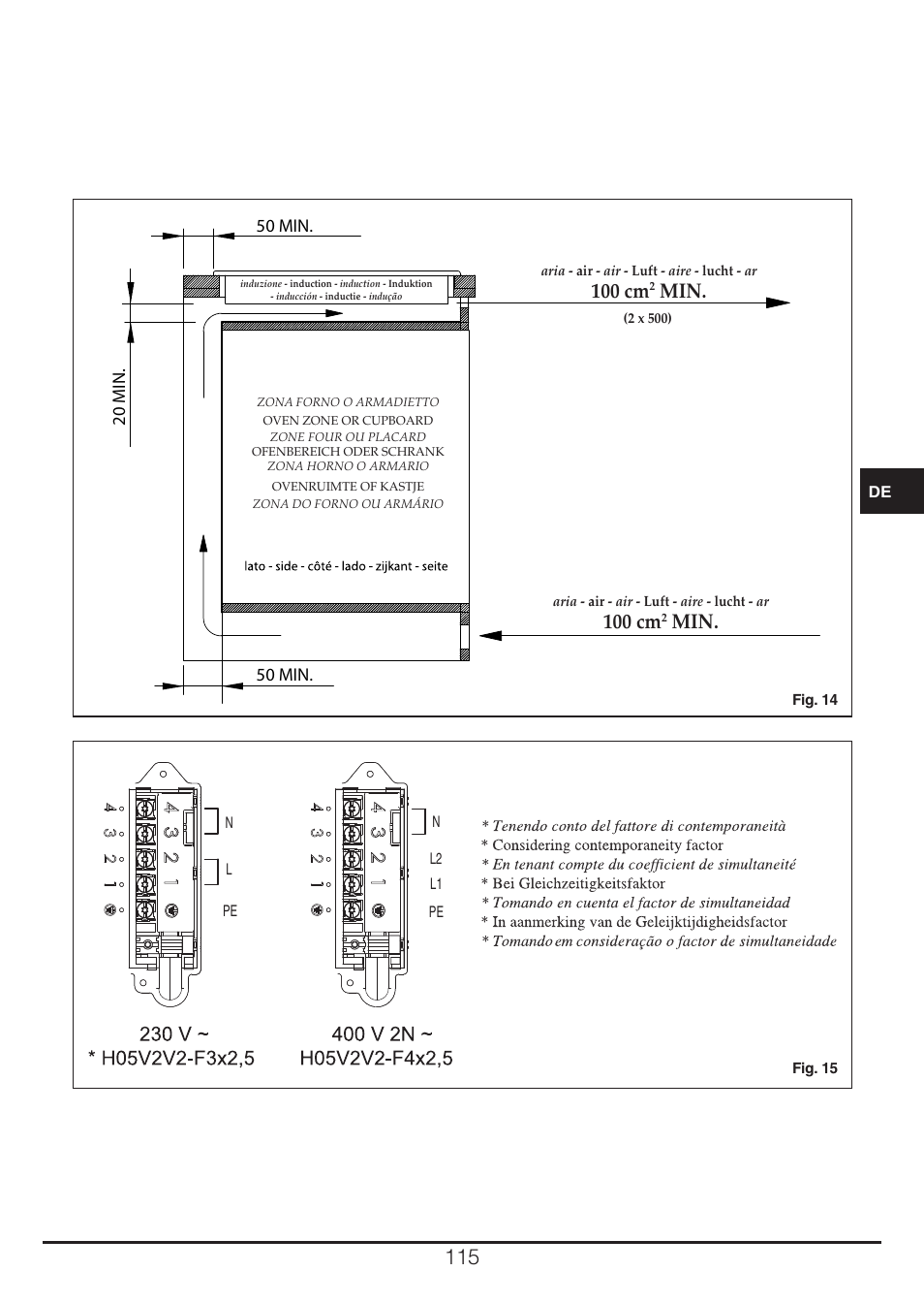 100 cm | Fulgor Milano CH 905 ID TS G DWK User Manual | Page 115 / 184