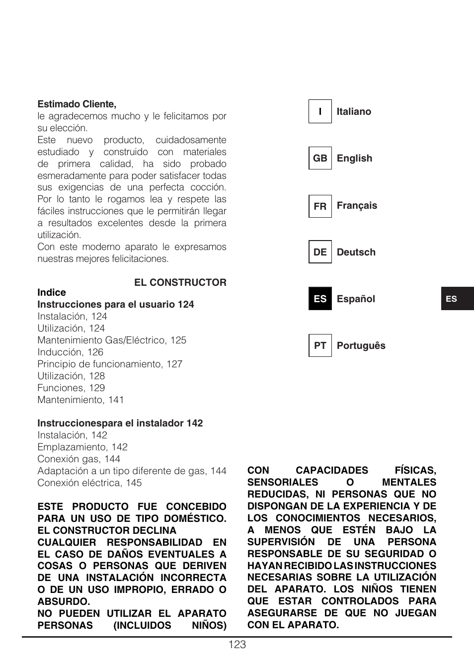 Fulgor Milano CH 905 ID TS G DWK User Manual | Page 123 / 184