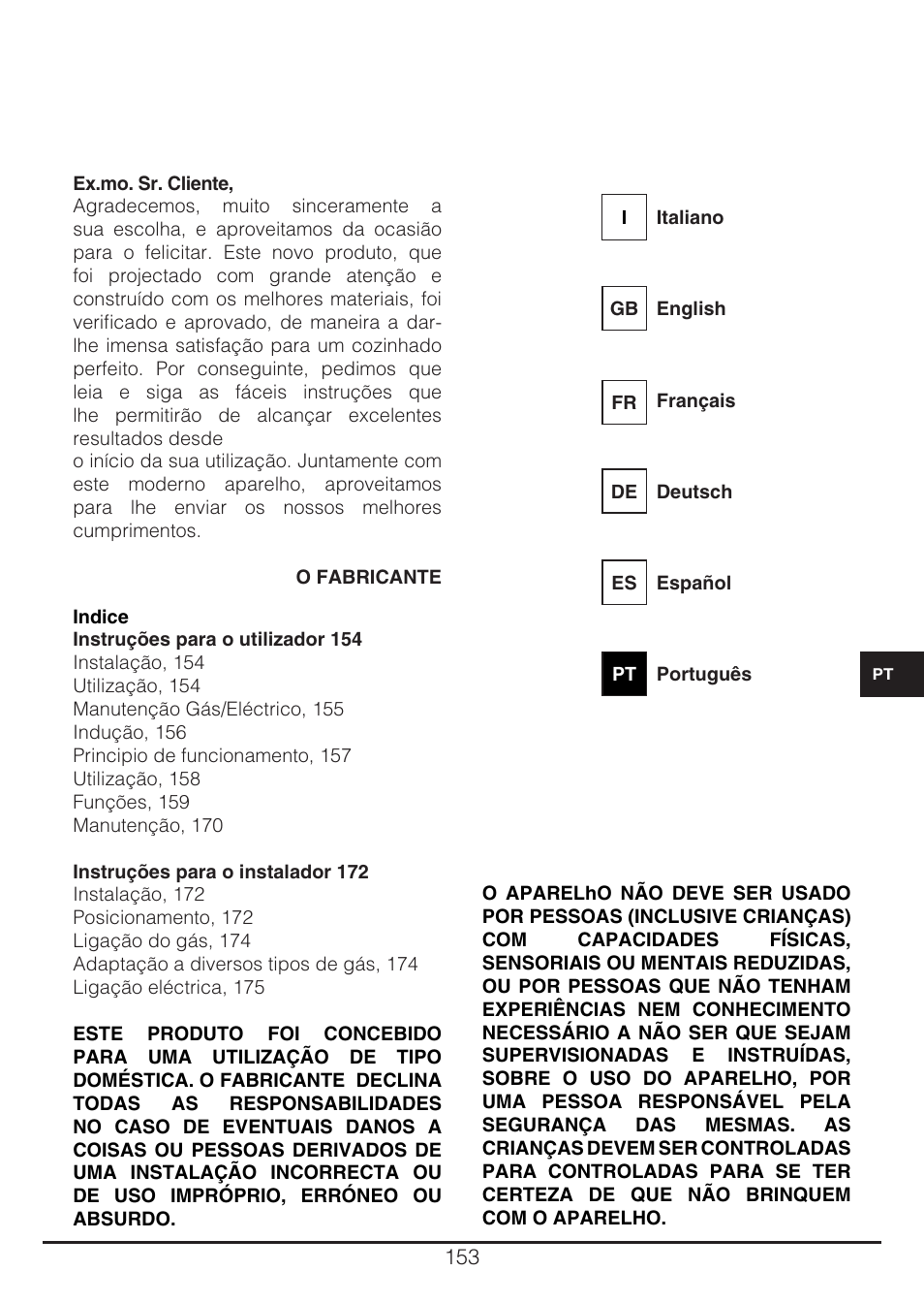 Fulgor Milano CH 905 ID TS G DWK User Manual | Page 153 / 184