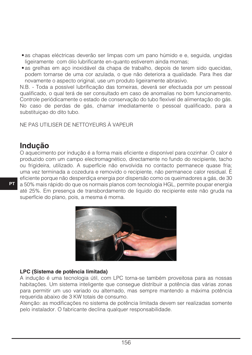 Indução | Fulgor Milano CH 905 ID TS G DWK User Manual | Page 156 / 184