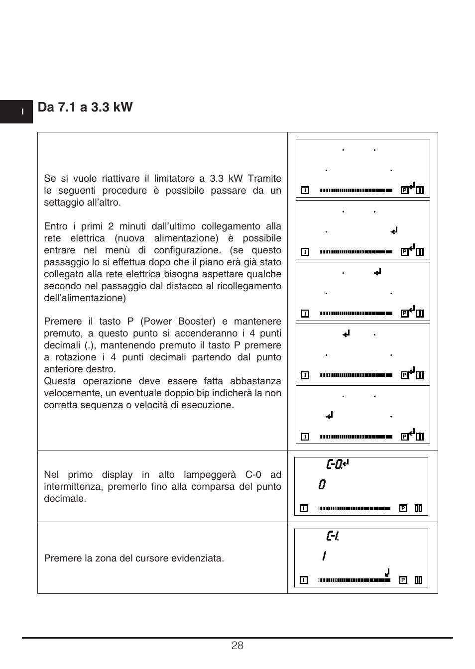 Da 7.1 a 3.3 kw | Fulgor Milano CH 905 ID TS G DWK User Manual | Page 28 / 184