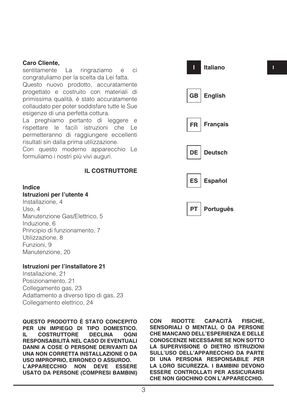 Fulgor Milano CH 905 ID TS G DWK User Manual | Page 3 / 184