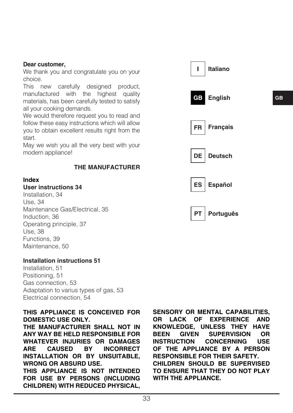 Fulgor Milano CH 905 ID TS G DWK User Manual | Page 33 / 184