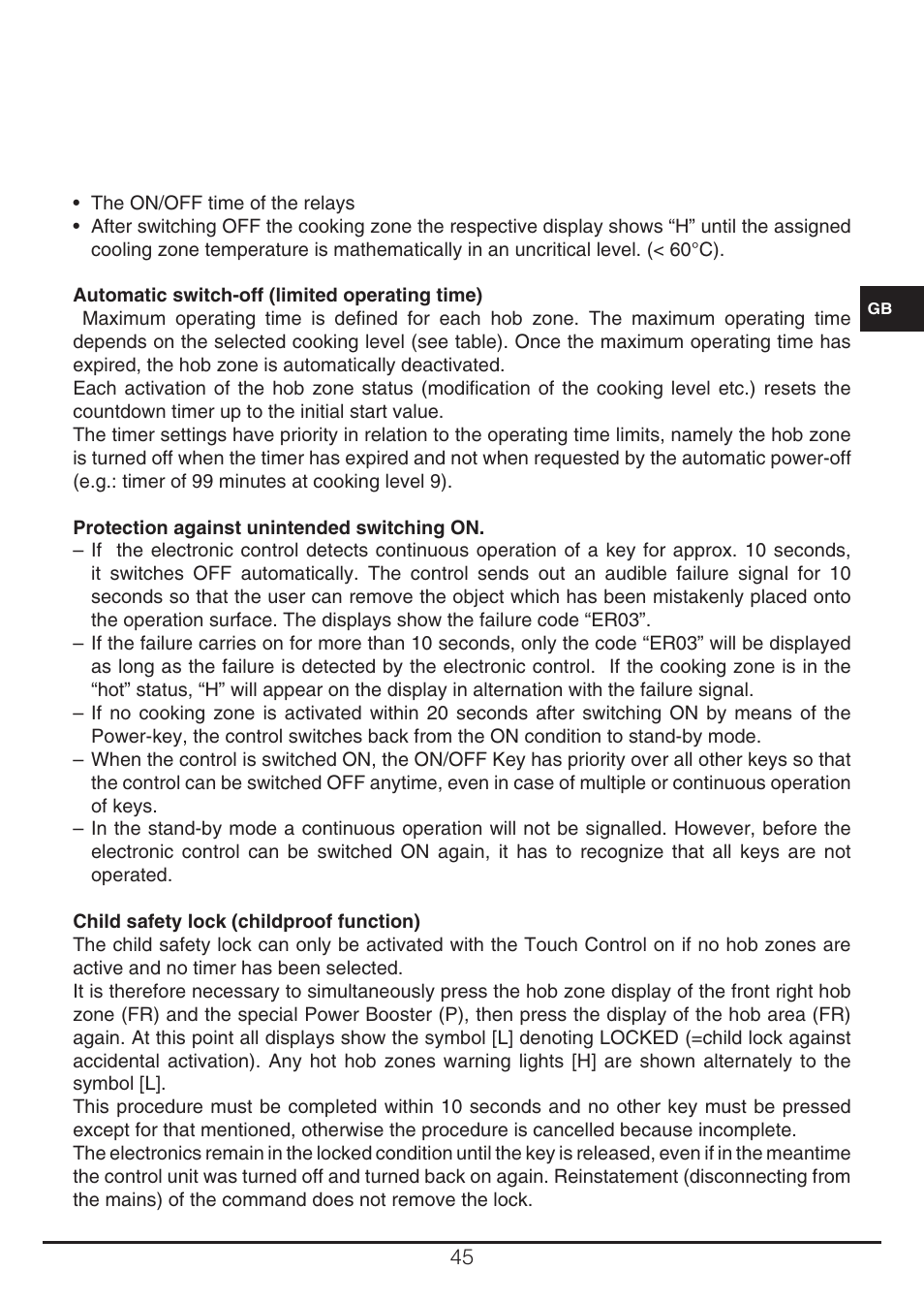 Fulgor Milano CH 905 ID TS G DWK User Manual | Page 45 / 184