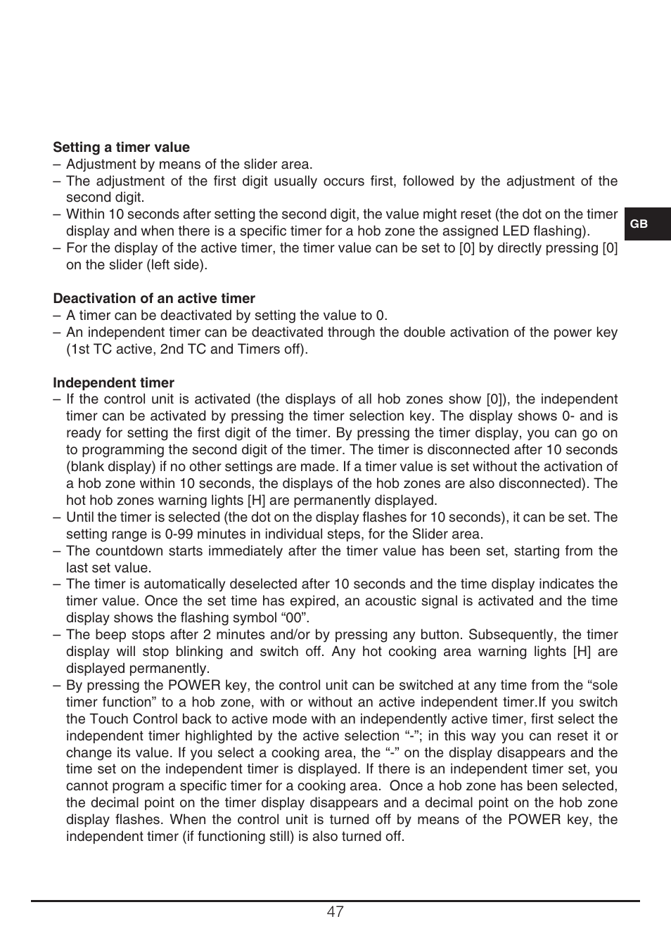 Fulgor Milano CH 905 ID TS G DWK User Manual | Page 47 / 184