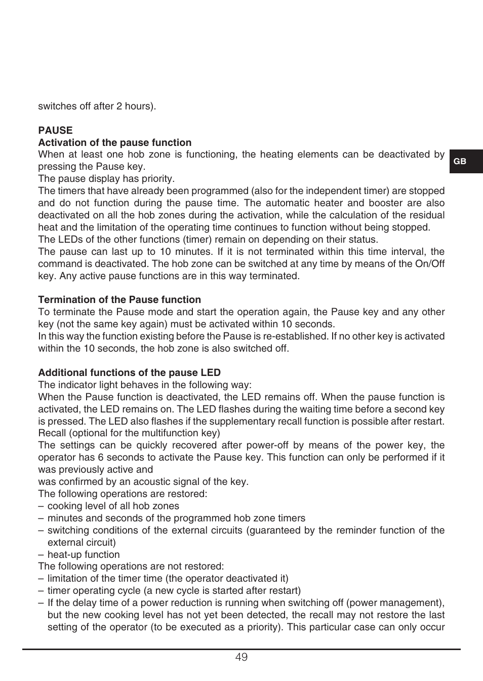 Fulgor Milano CH 905 ID TS G DWK User Manual | Page 49 / 184