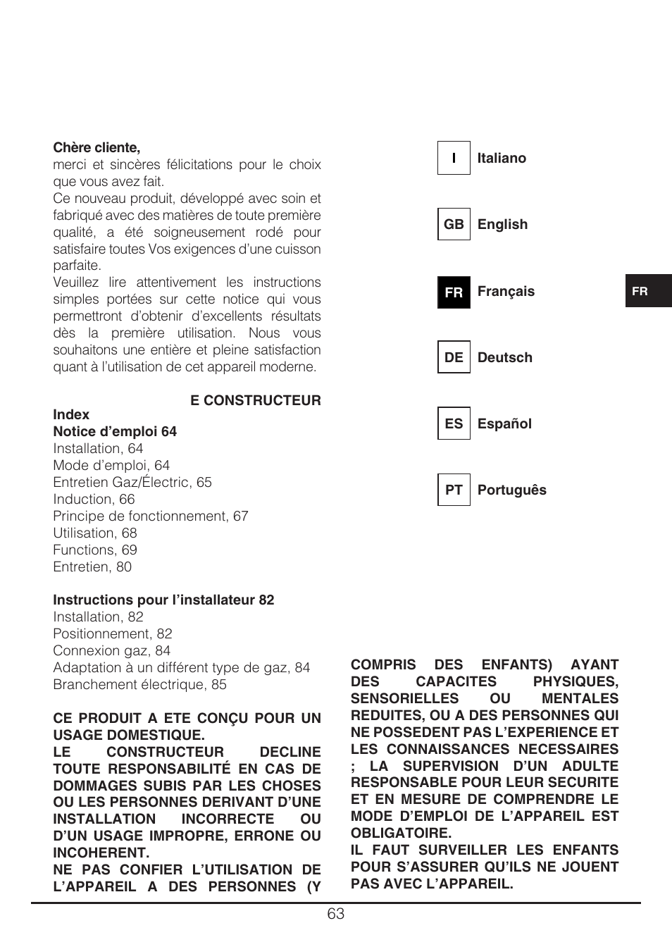 Fulgor Milano CH 905 ID TS G DWK User Manual | Page 63 / 184