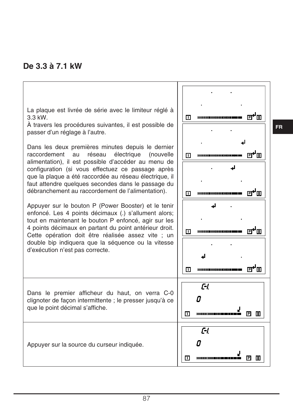 De 3.3 à 7.1 kw | Fulgor Milano CH 905 ID TS G DWK User Manual | Page 87 / 184