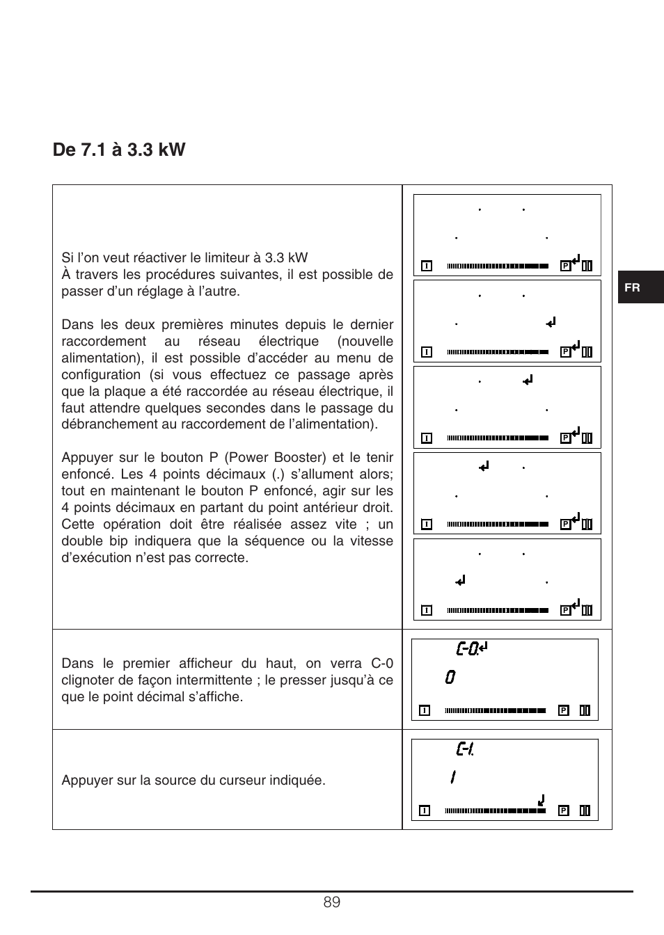 De 7.1 à 3.3 kw | Fulgor Milano CH 905 ID TS G DWK User Manual | Page 89 / 184