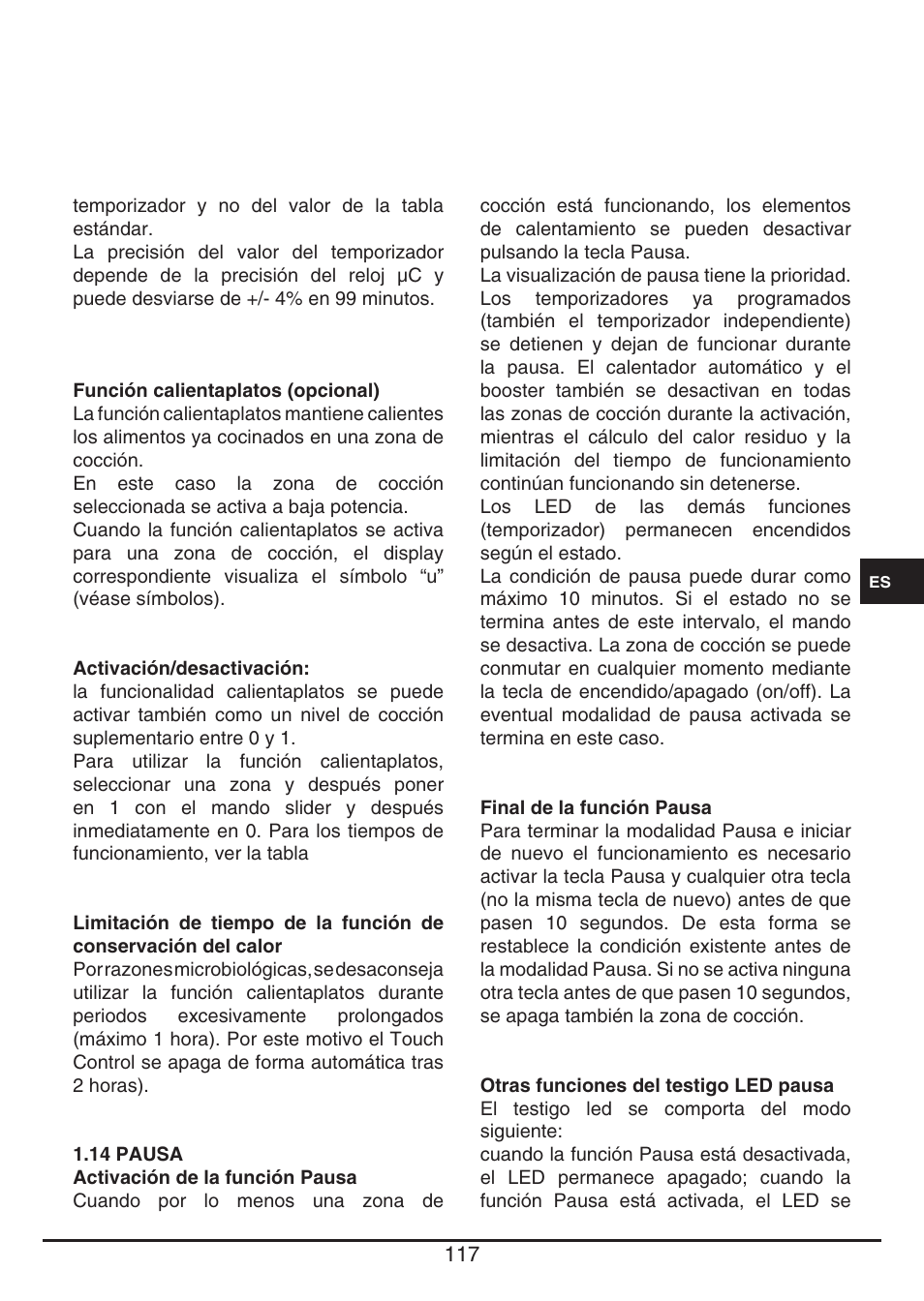 Fulgor Milano CH 1004 ID TS User Manual | Page 117 / 184