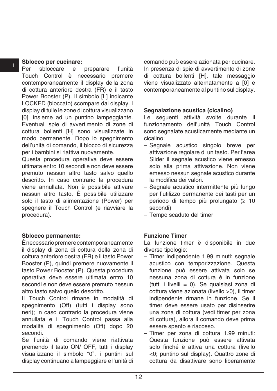Fulgor Milano CH 1004 ID TS User Manual | Page 12 / 184