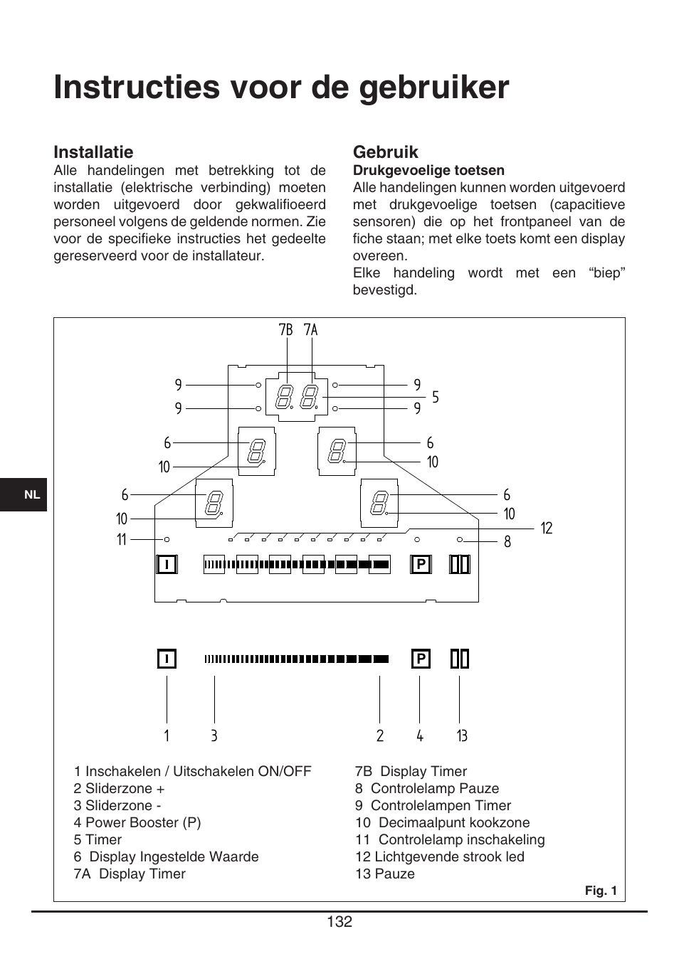 Instructies voor de gebruiker | Fulgor Milano CH 1004 ID TS User Manual | Page 132 / 184