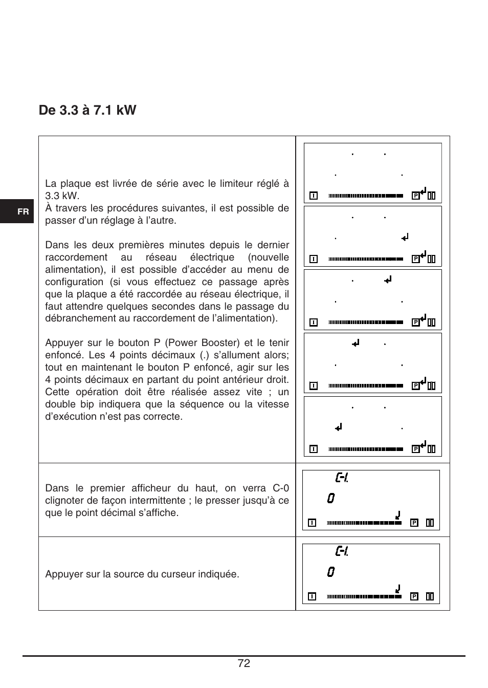 De 3.3 à 7.1 kw | Fulgor Milano CH 1004 ID TS User Manual | Page 72 / 184