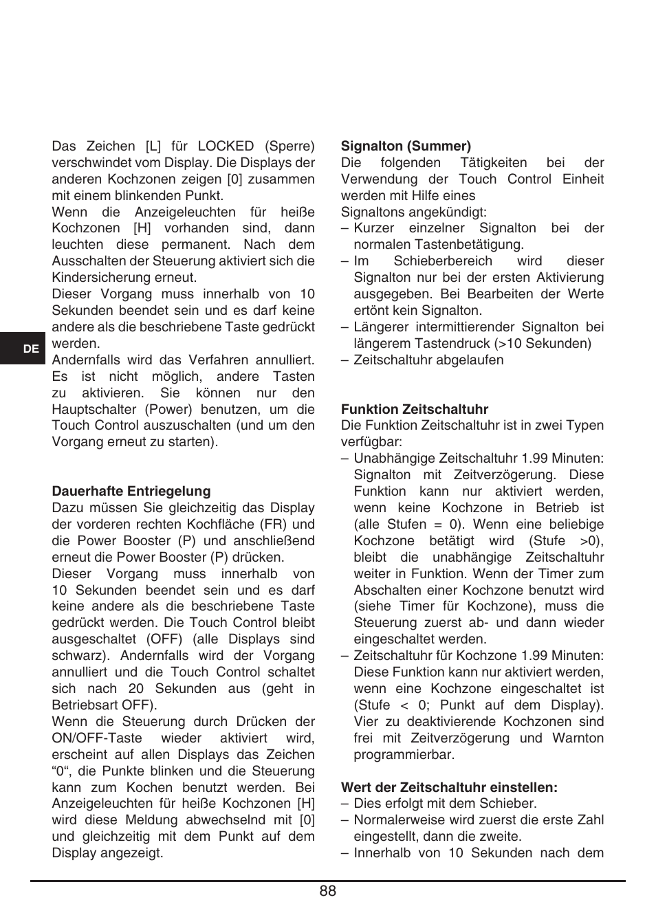 Fulgor Milano CH 1004 ID TS User Manual | Page 88 / 184