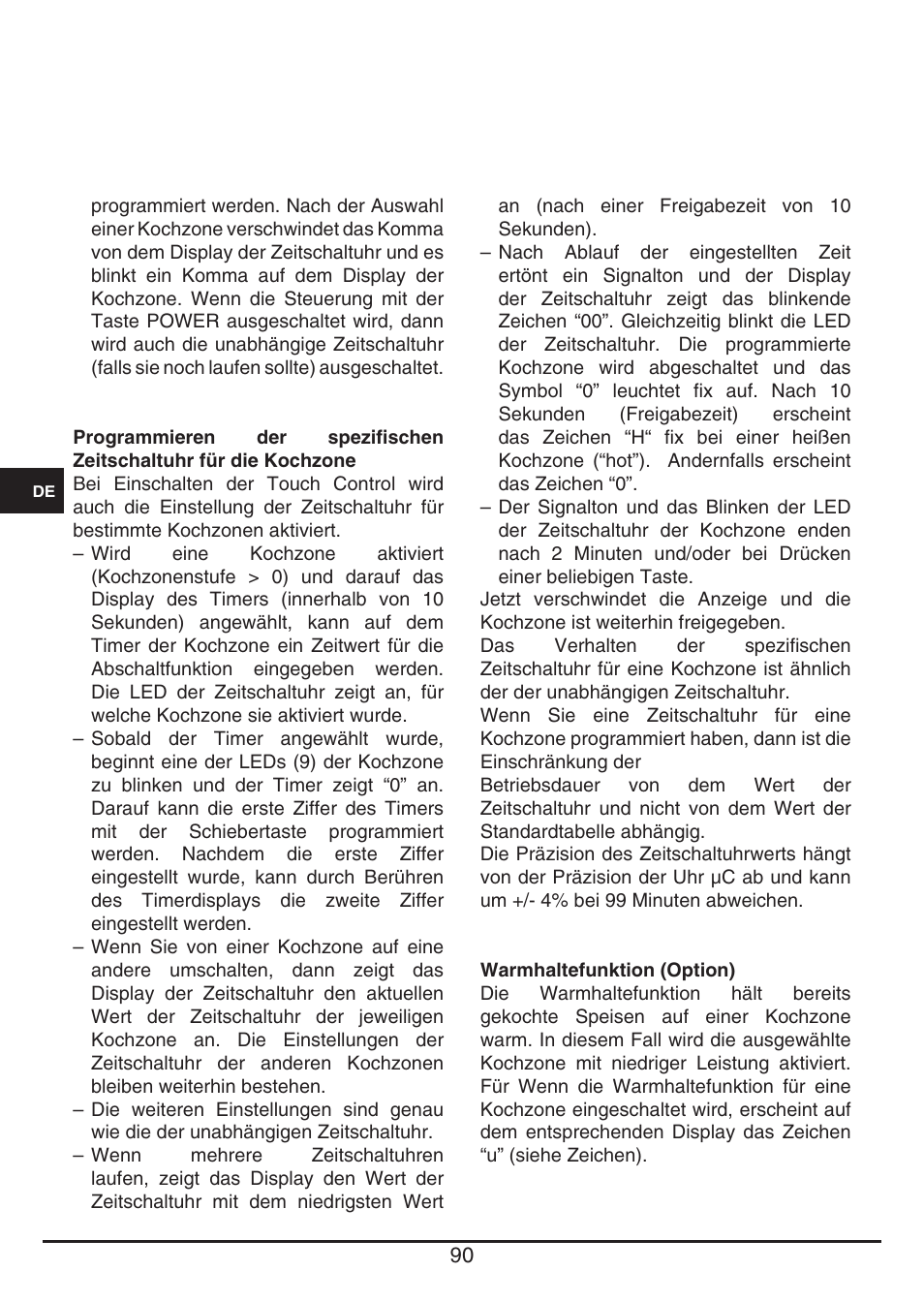 Fulgor Milano CH 1004 ID TS User Manual | Page 90 / 184