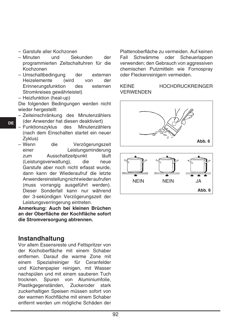 Instandhaltung | Fulgor Milano CH 1004 ID TS User Manual | Page 92 / 184