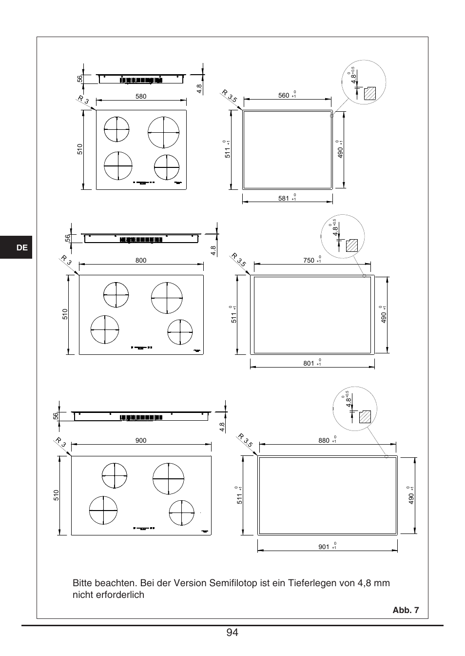 Abb. 7 | Fulgor Milano CH 1004 ID TS User Manual | Page 94 / 184