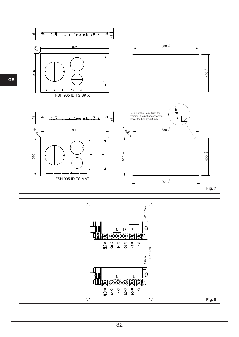 Nl l1 l2 l3 | Fulgor Milano FSH 905 ID TS User Manual | Page 32 / 100
