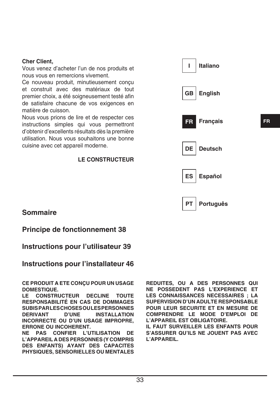 Fulgor Milano FSH 905 ID TS User Manual | Page 33 / 100