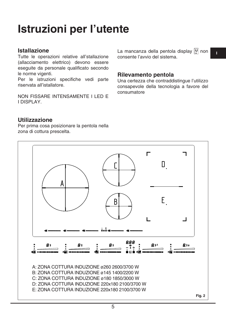 Istruzioni per l’utente | Fulgor Milano FSH 905 ID TS User Manual | Page 5 / 100