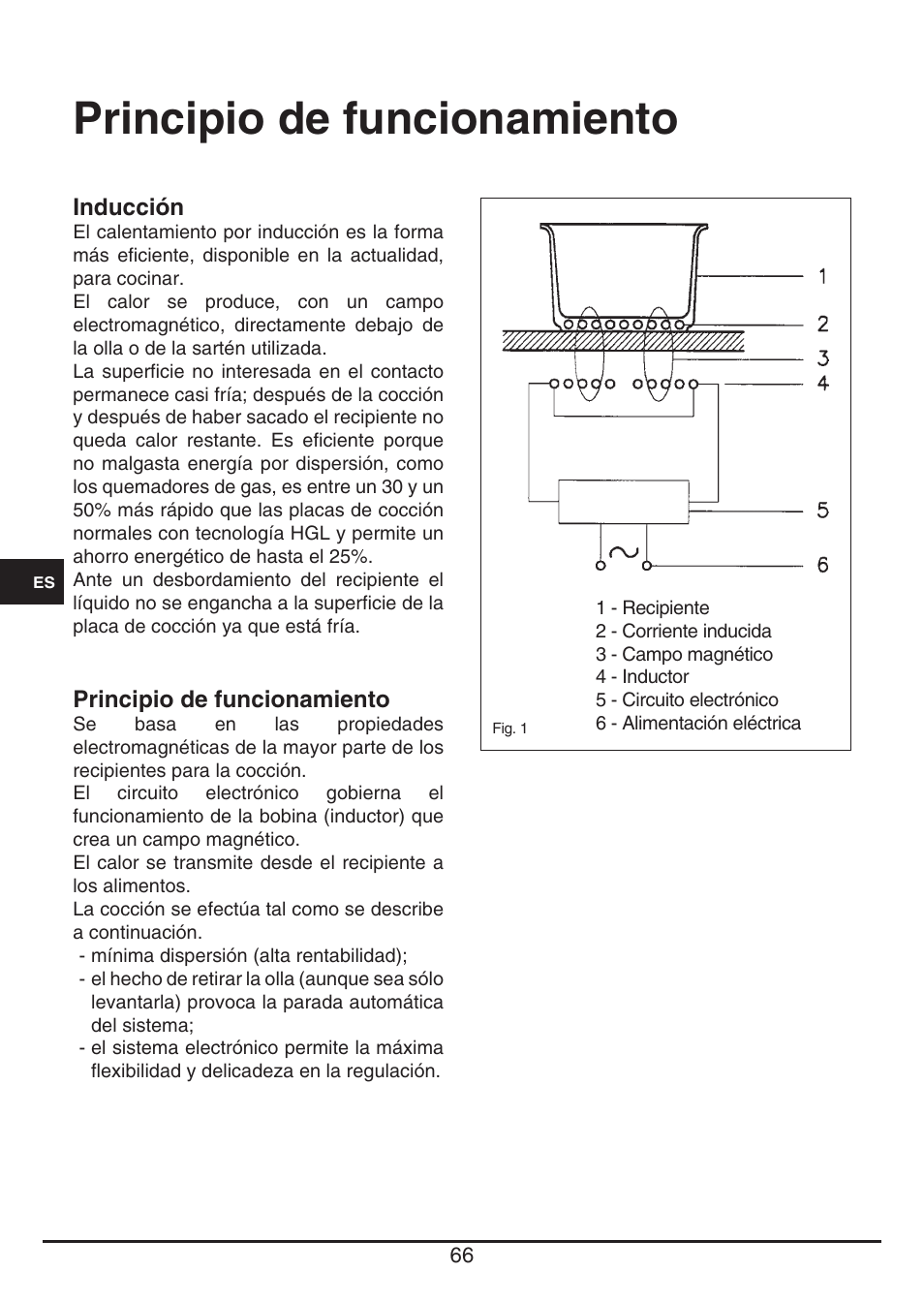 Principio de funcionamiento | Fulgor Milano FSH 905 ID TS User Manual | Page 66 / 100