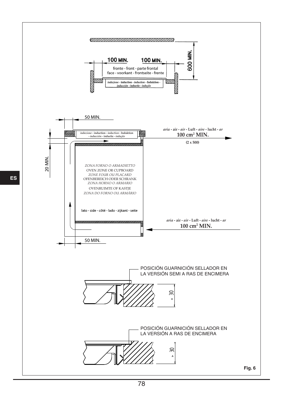 100 cm | Fulgor Milano FSH 905 ID TS User Manual | Page 78 / 100