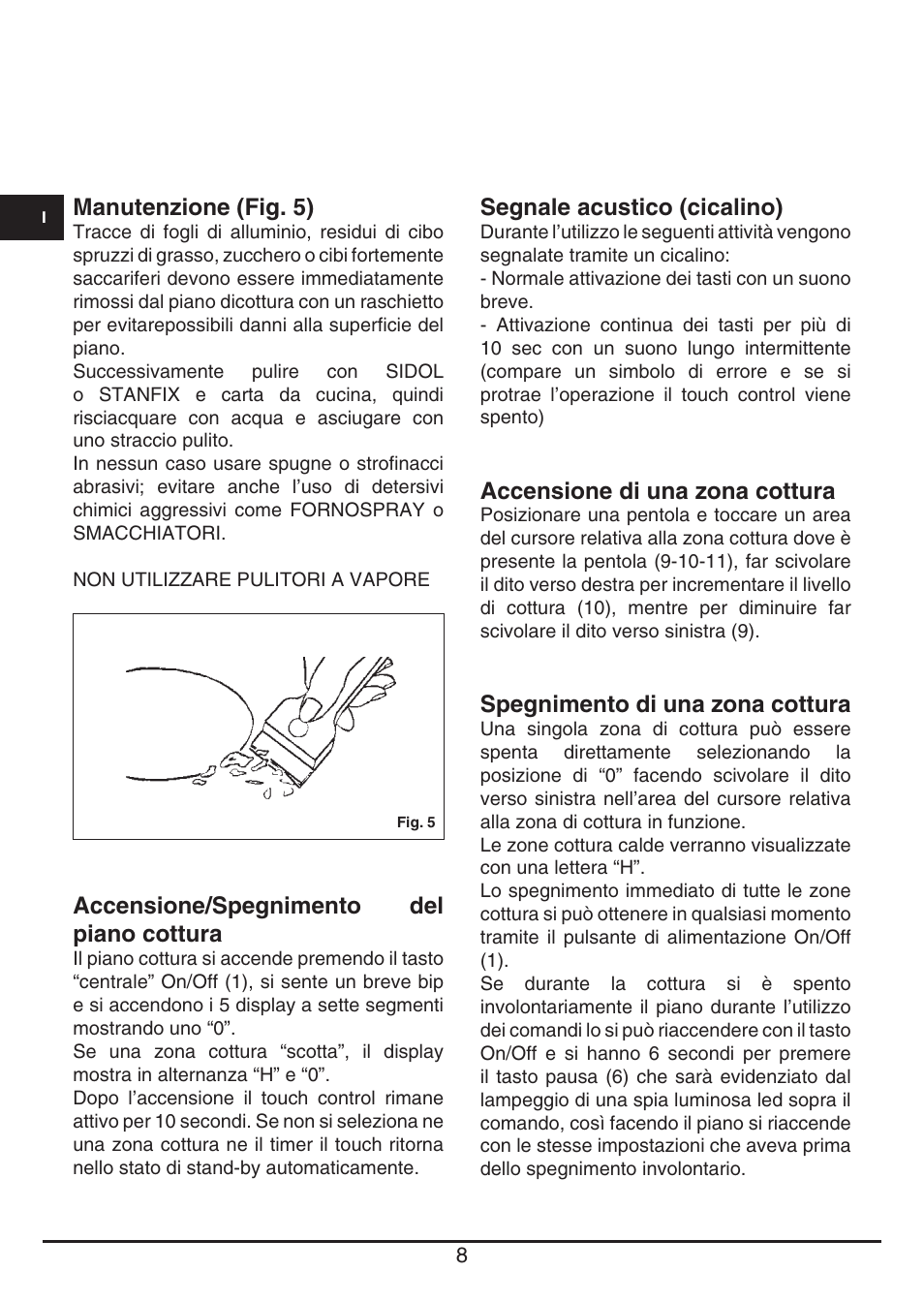 Fulgor Milano FSH 905 ID TS User Manual | Page 8 / 100