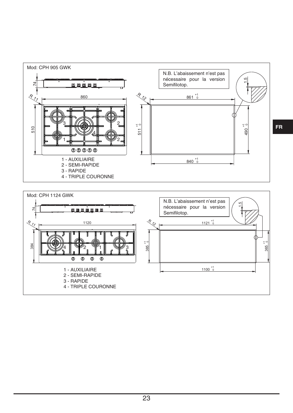 Fulgor Milano CPH 604 G User Manual | Page 23 / 52