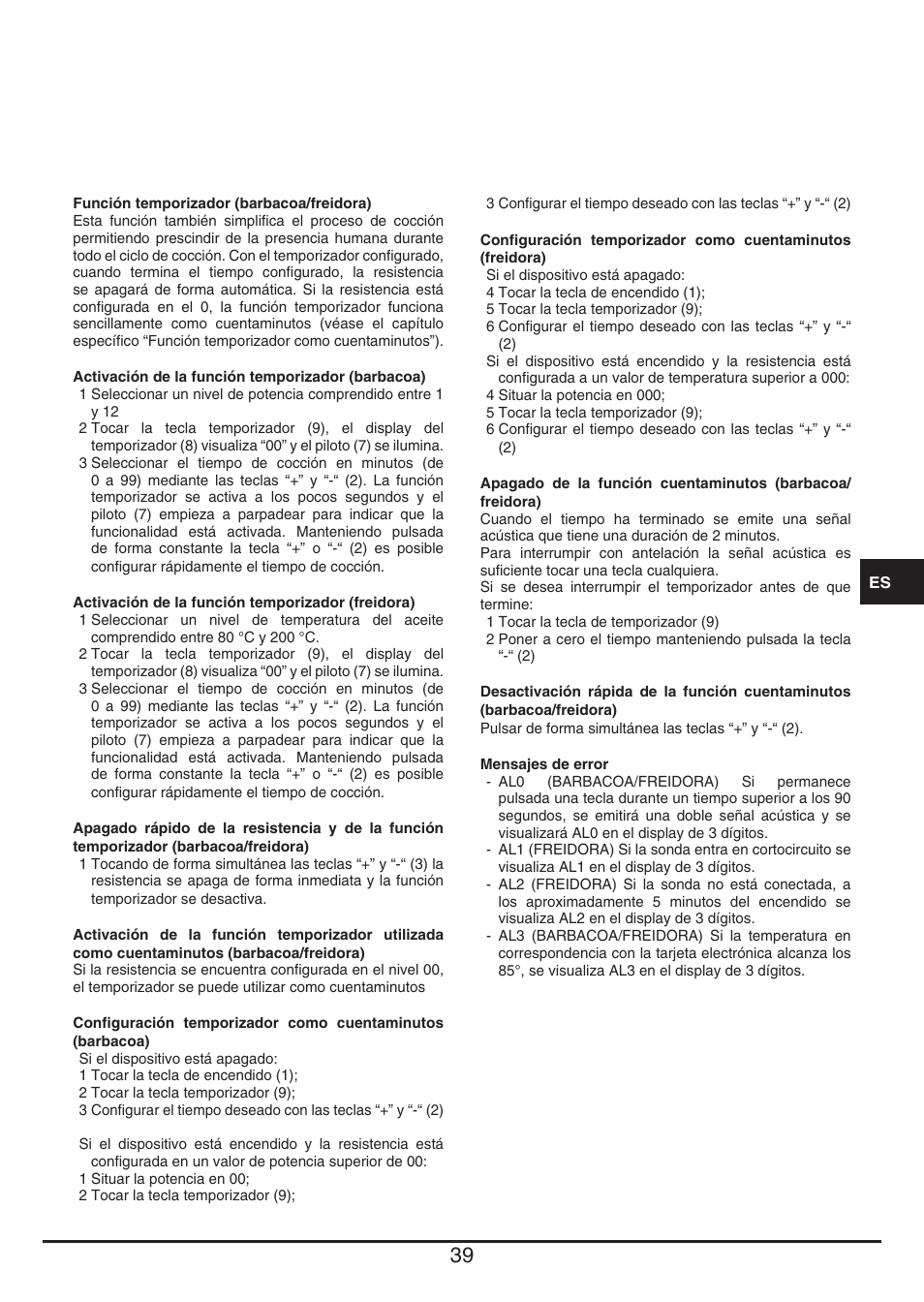 Fulgor Milano CPH 401 BQ TC User Manual | Page 39 / 52