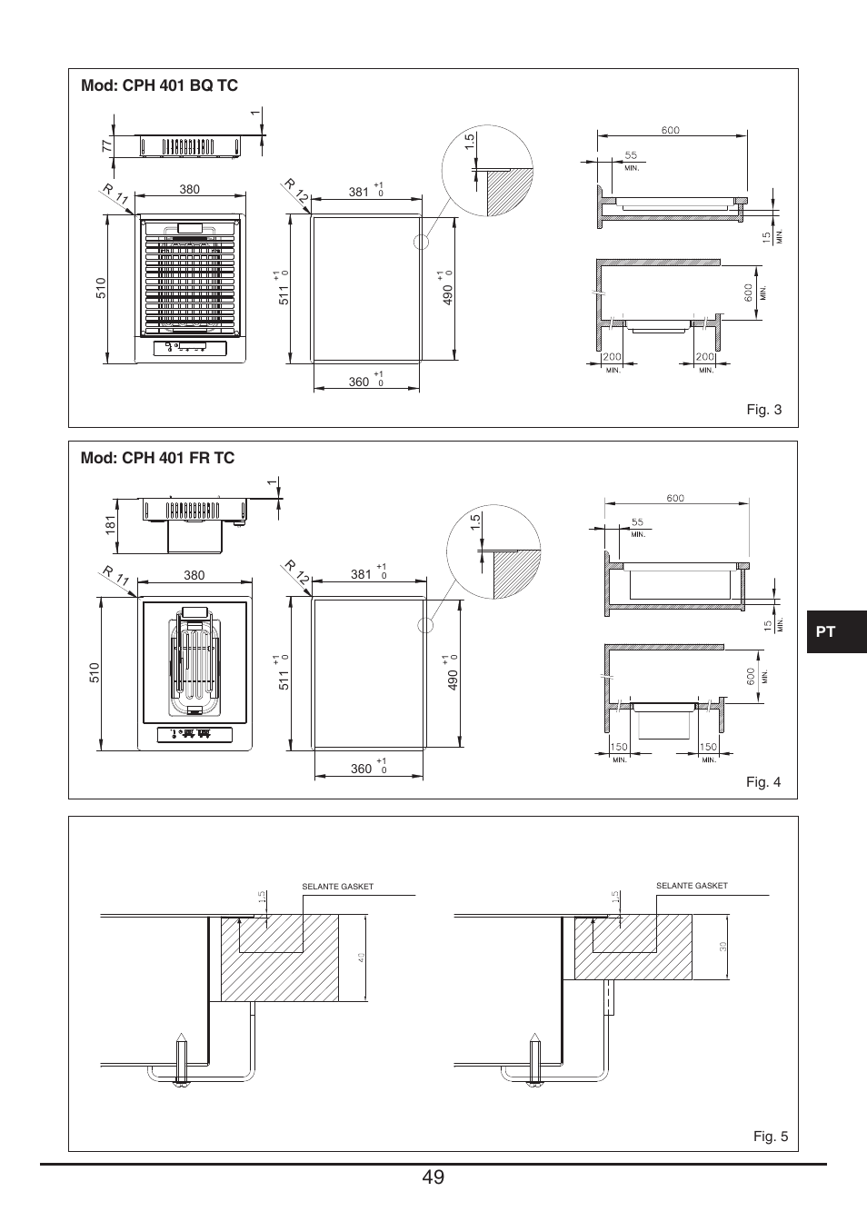 Mod: cph 401 bq tc, Mod: cph 401 fr tc | Fulgor Milano CPH 401 BQ TC User Manual | Page 49 / 52