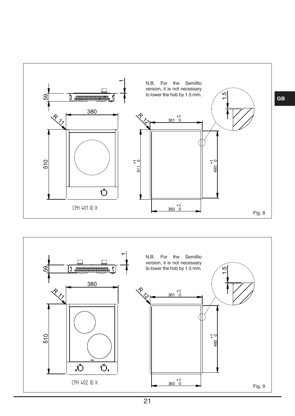 Fulgor Milano CPH 401 ID X User Manual | Page 21 / 80