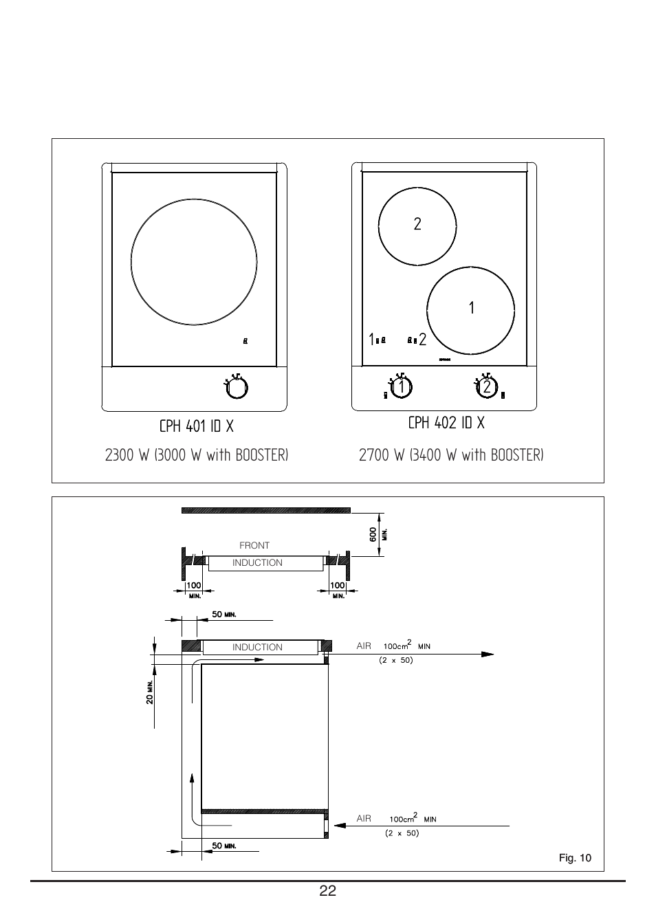 Fulgor Milano CPH 401 ID X User Manual | Page 22 / 80