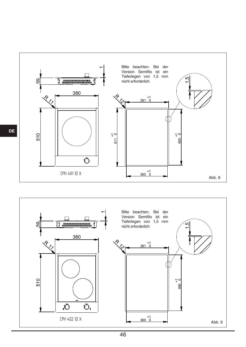 Fulgor Milano CPH 401 ID X User Manual | Page 46 / 80