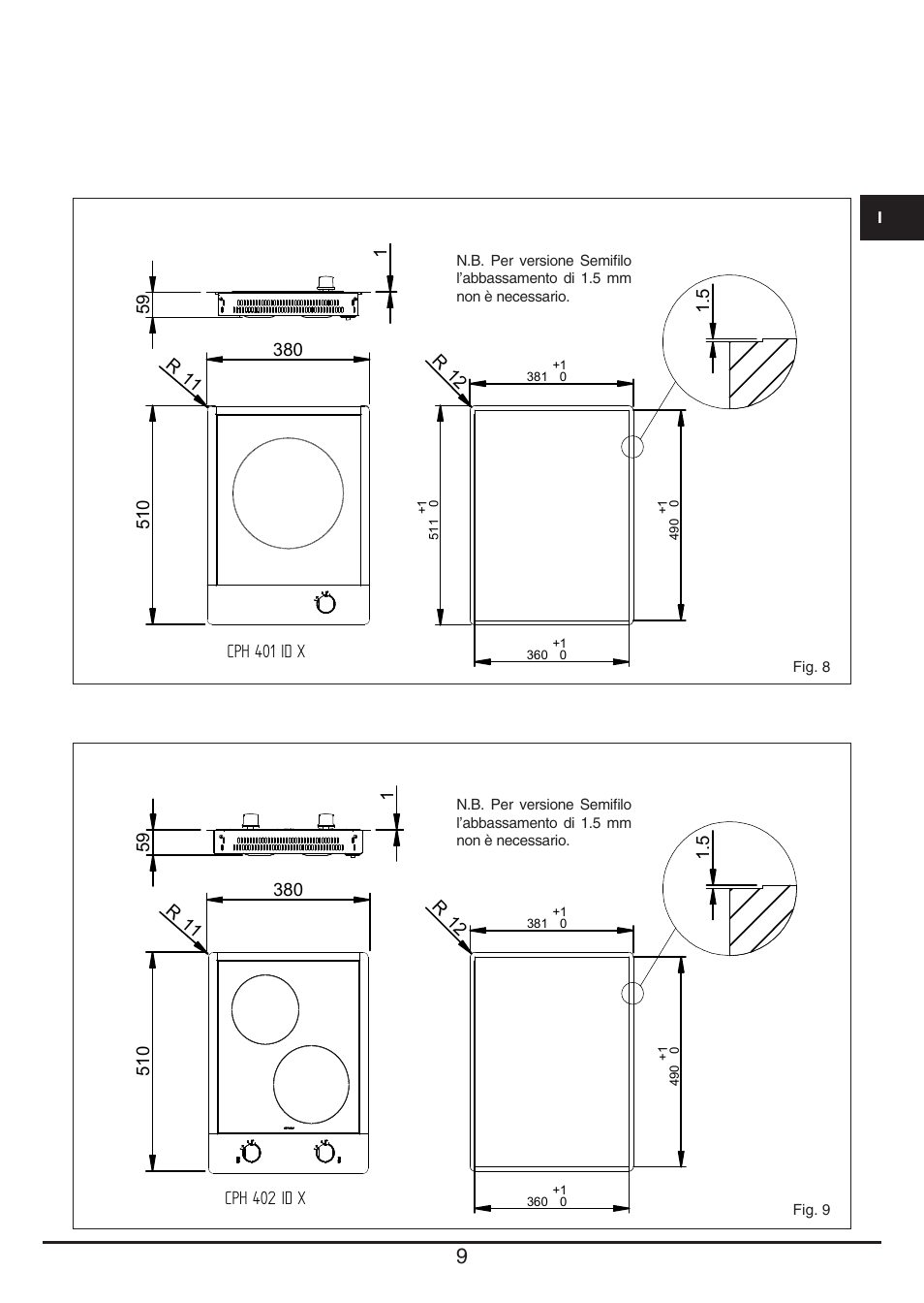 Fulgor Milano CPH 401 ID X User Manual | Page 9 / 80