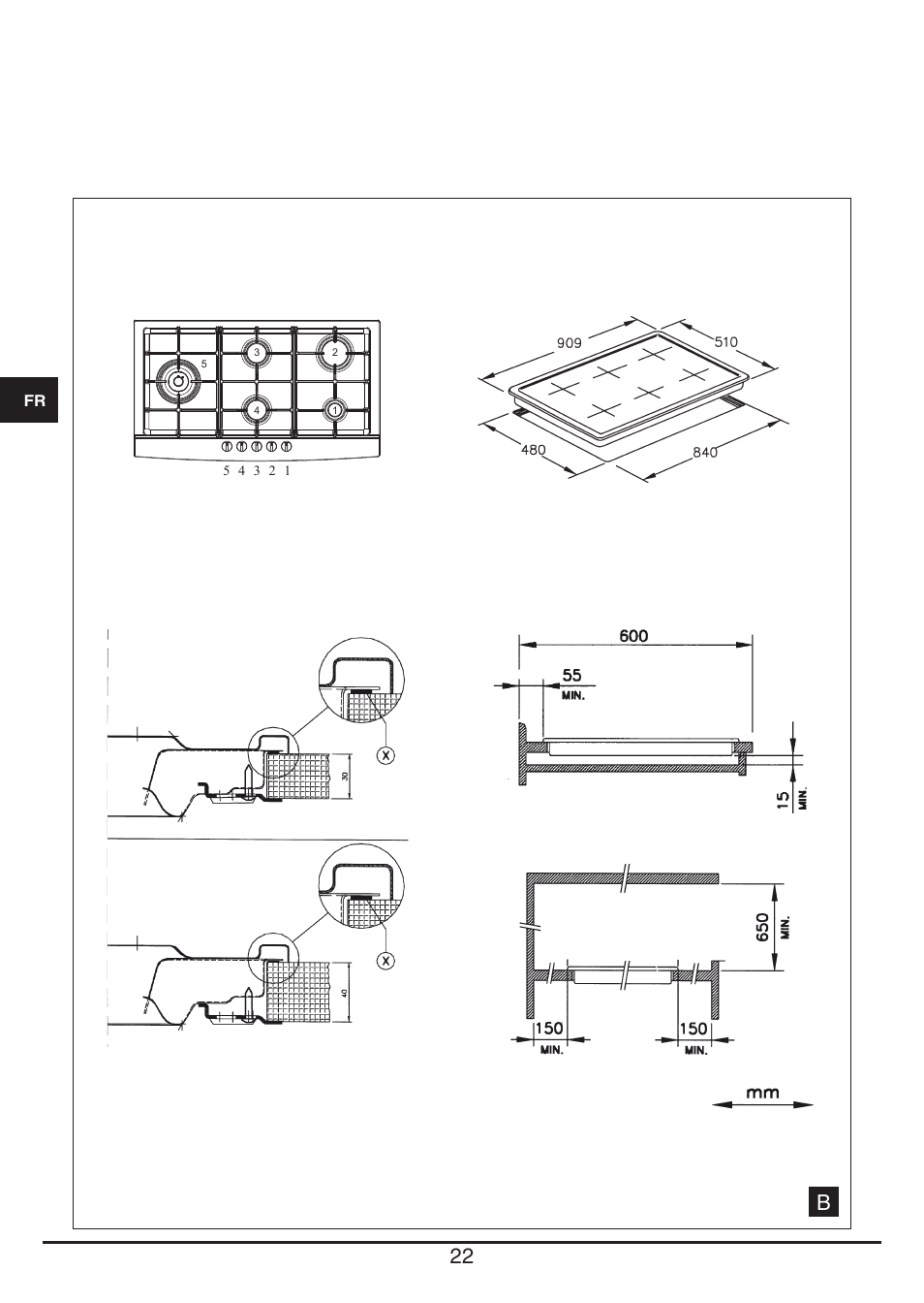 Fulgor Milano PH 905 G WK User Manual | Page 22 / 52