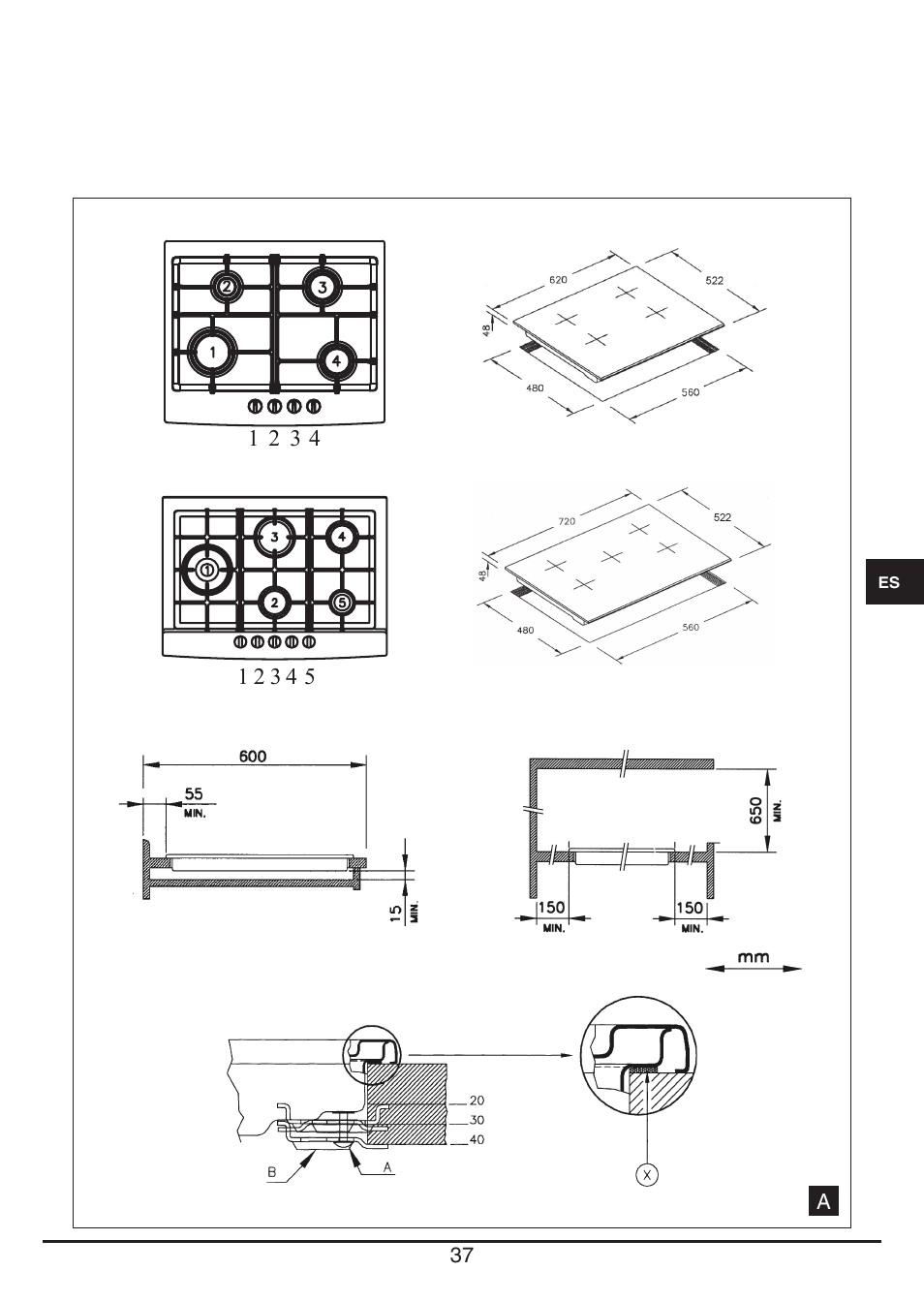 Fulgor Milano PH 905 G WK User Manual | Page 37 / 52