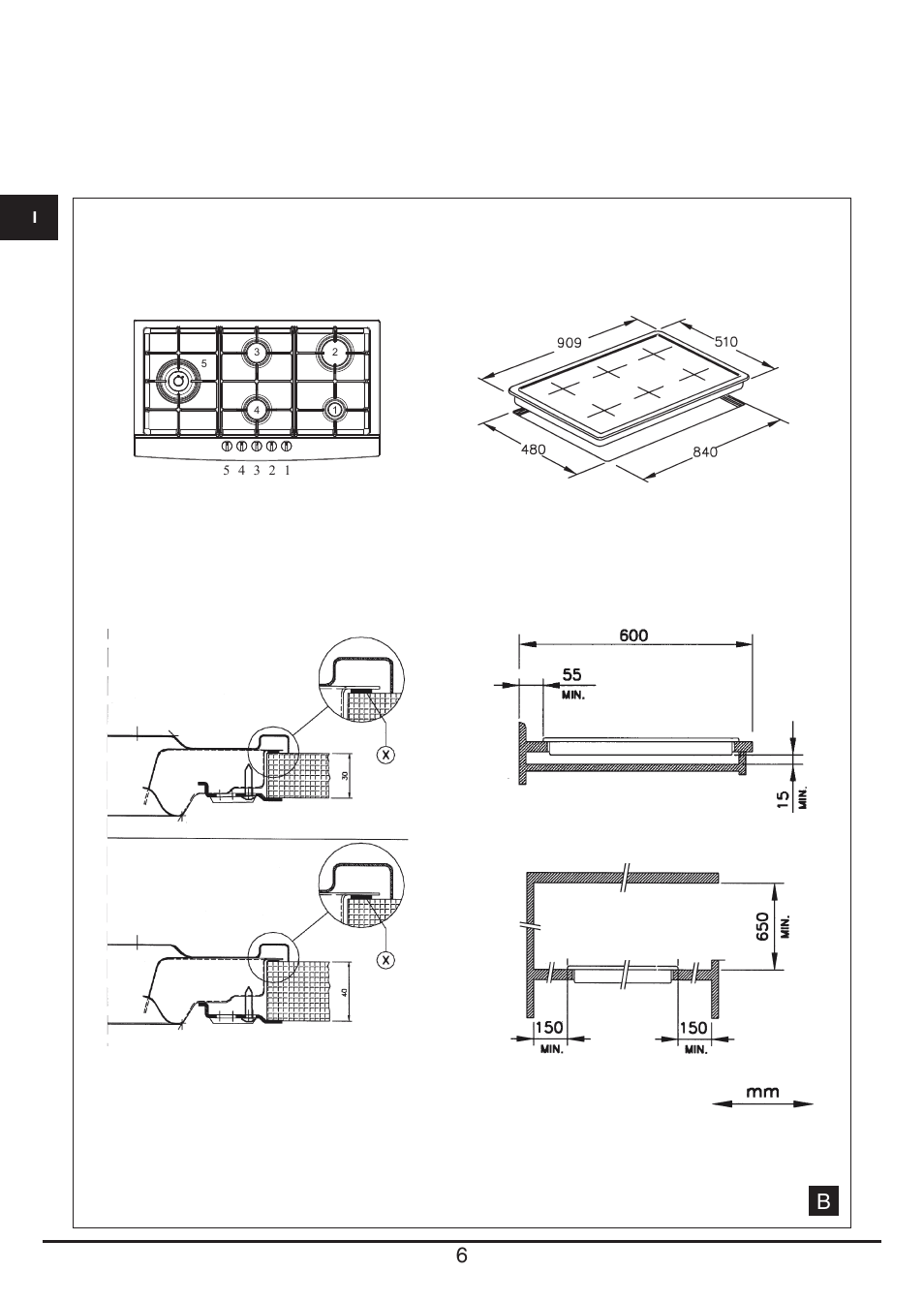 Fulgor Milano PH 905 G WK User Manual | Page 6 / 52