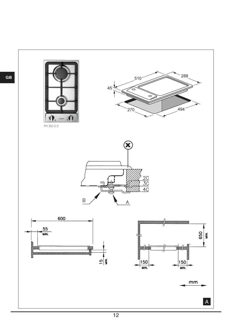 Fulgor Milano PH 302 G X User Manual | Page 12 / 48