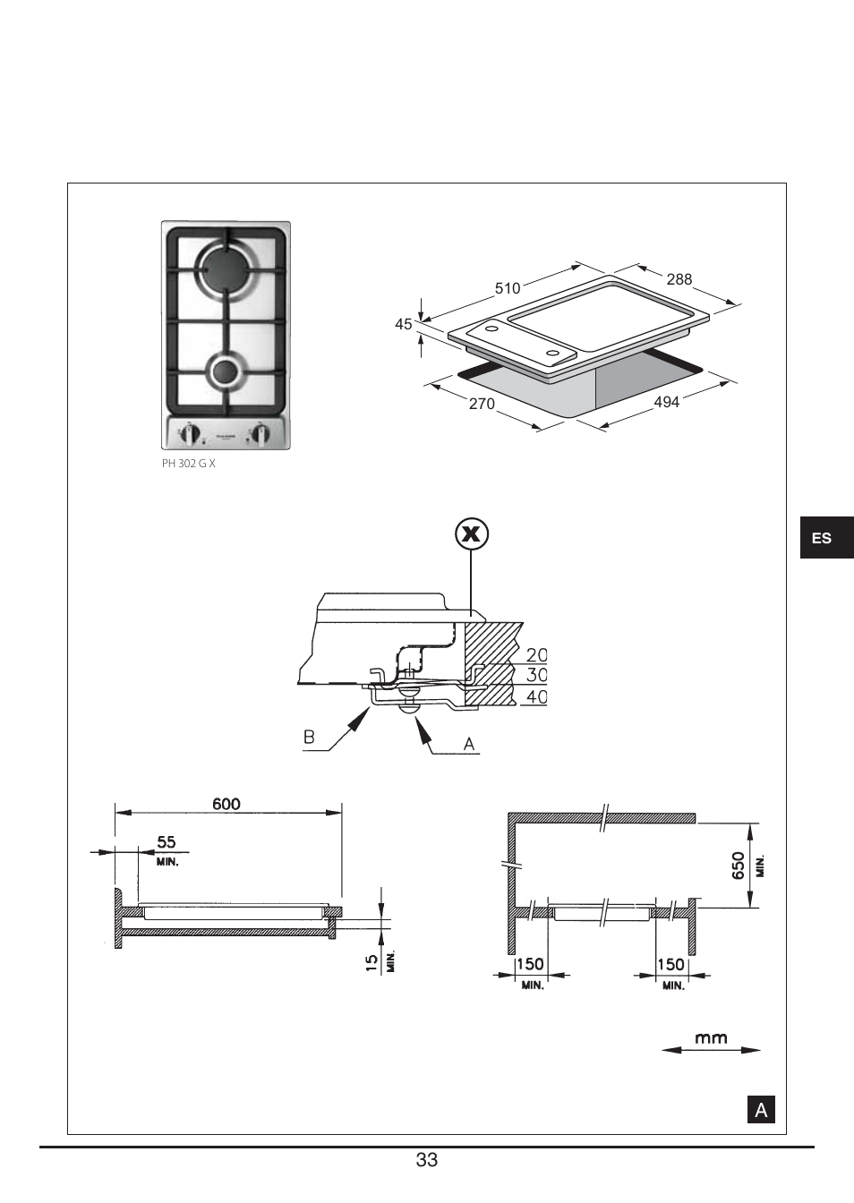 Fulgor Milano PH 302 G X User Manual | Page 33 / 48