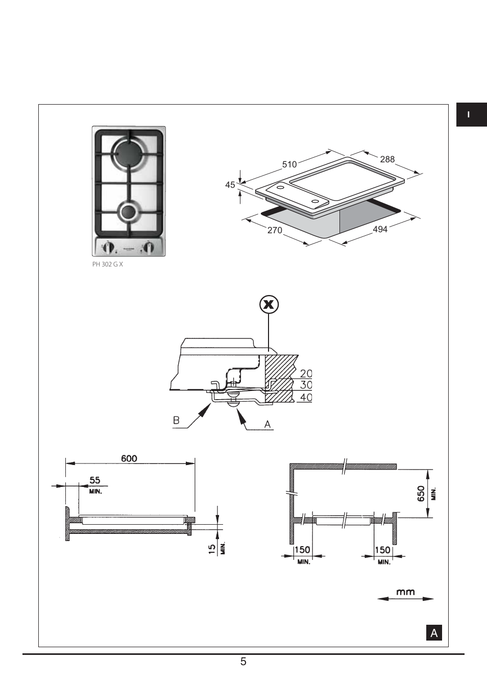 Fulgor Milano PH 302 G X User Manual | Page 5 / 48