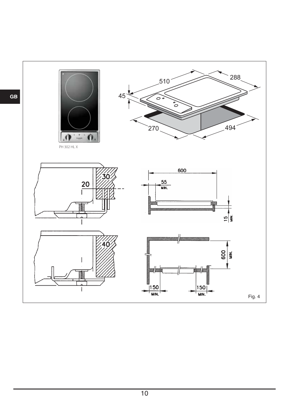 Fulgor Milano PH 302 HL X User Manual | Page 10 / 28